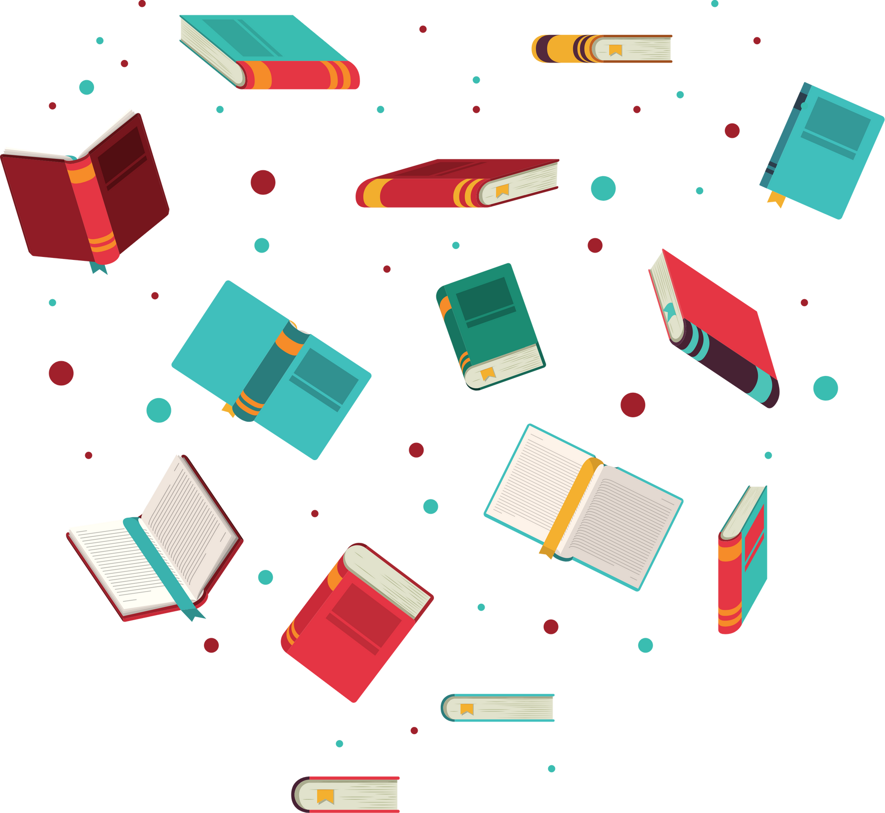 Books Seamless Pattern Illustration